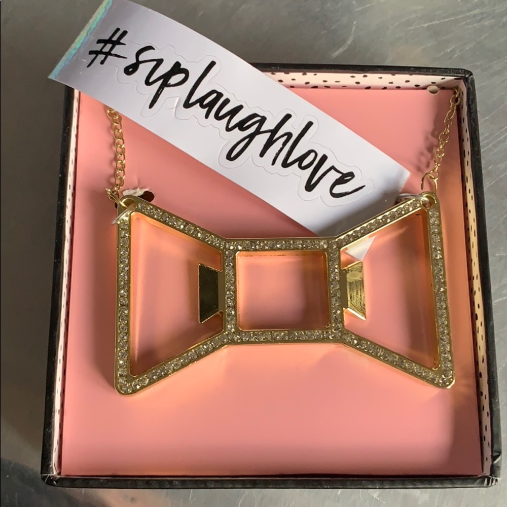 Blush Gold Bow Tie necklace and bottle opener